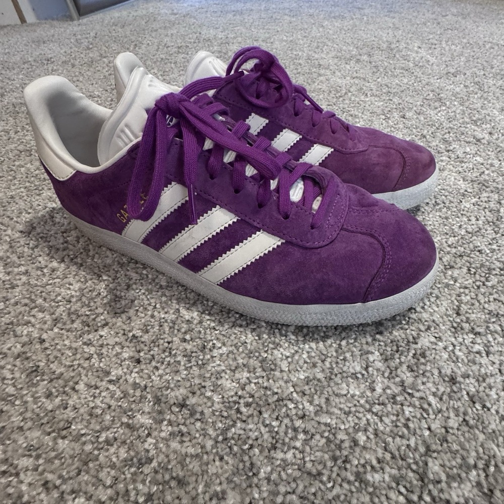 RARE VINTAGE 06/16 ADIDAS Originals Gazelle 2 Purple White Sneakers - US 6